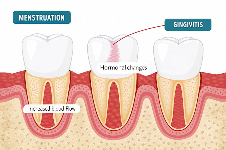how menstruation gingivitis begins